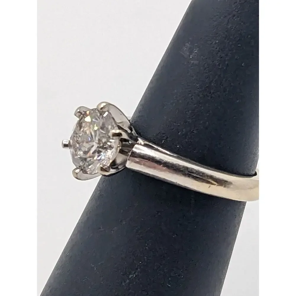 14K White Gold Diamond 1.2cttw Salt & Pepper Solitaire Ring (5)